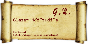 Glazer Mátyás névjegykártya