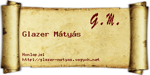 Glazer Mátyás névjegykártya
