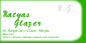 matyas glazer business card